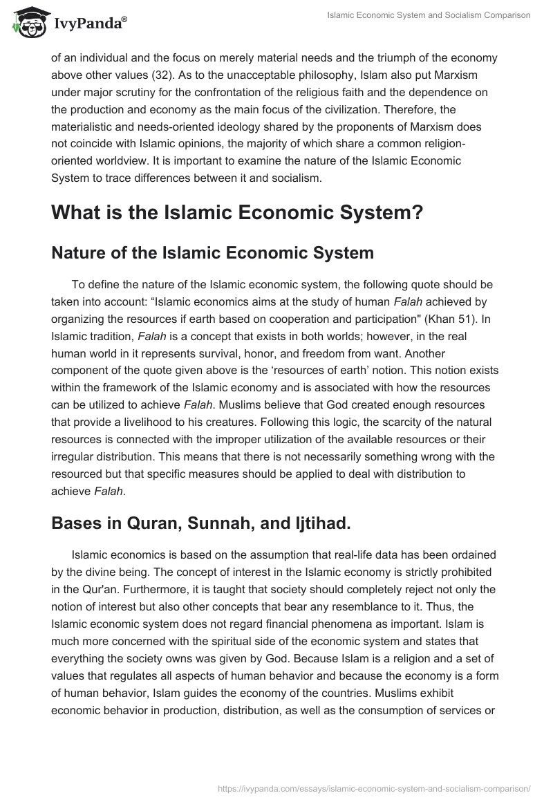 Islamic Economic System and Socialism Comparison. Page 3
