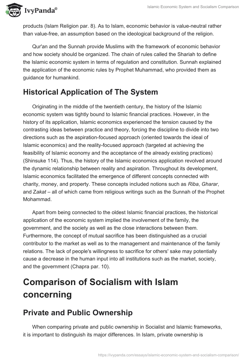 Islamic Economic System and Socialism Comparison. Page 4