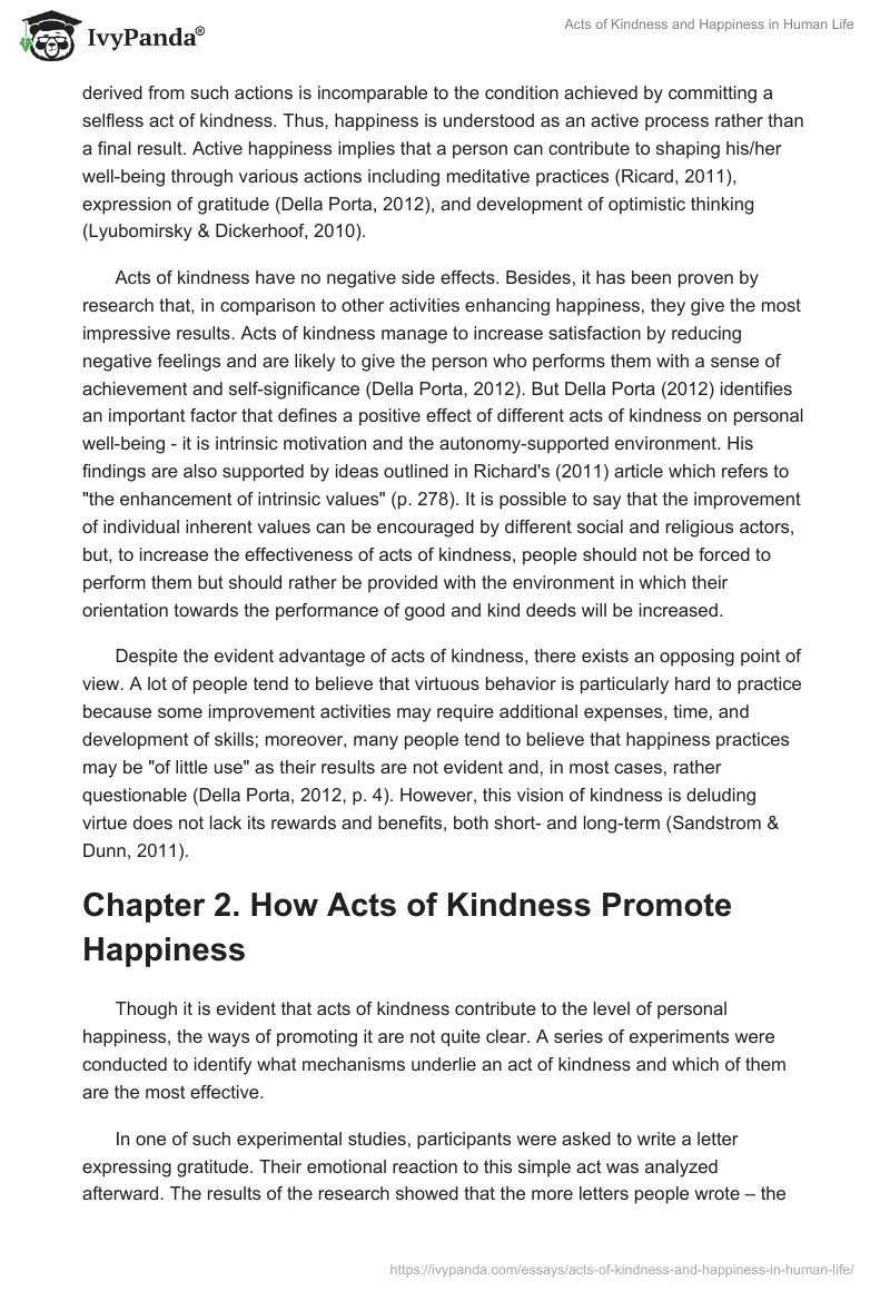 Acts of Kindness and Happiness in Human Life. Page 3