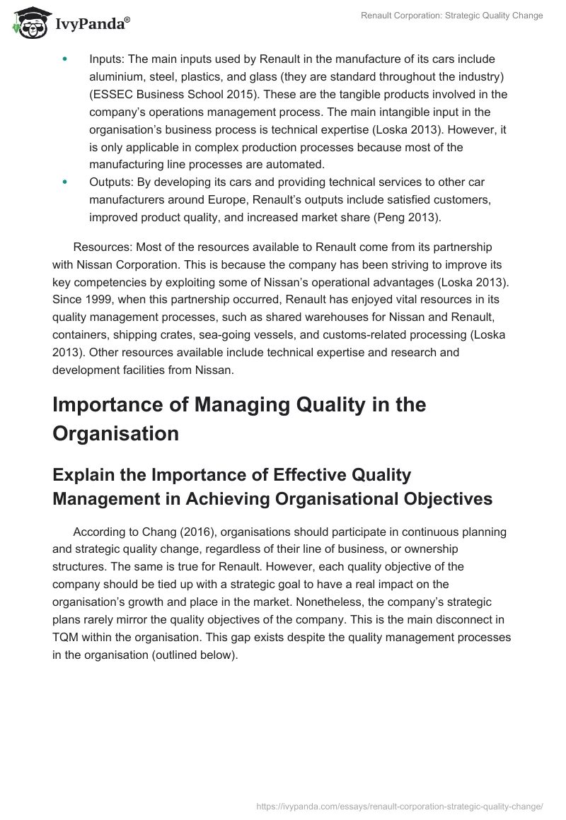 Renault Corporation: Strategic Quality Change. Page 3