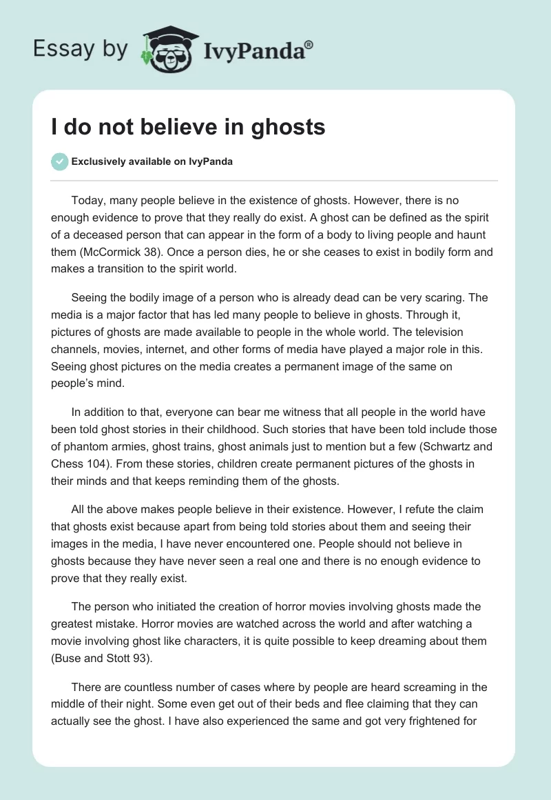 I do not believe in ghosts. Page 1