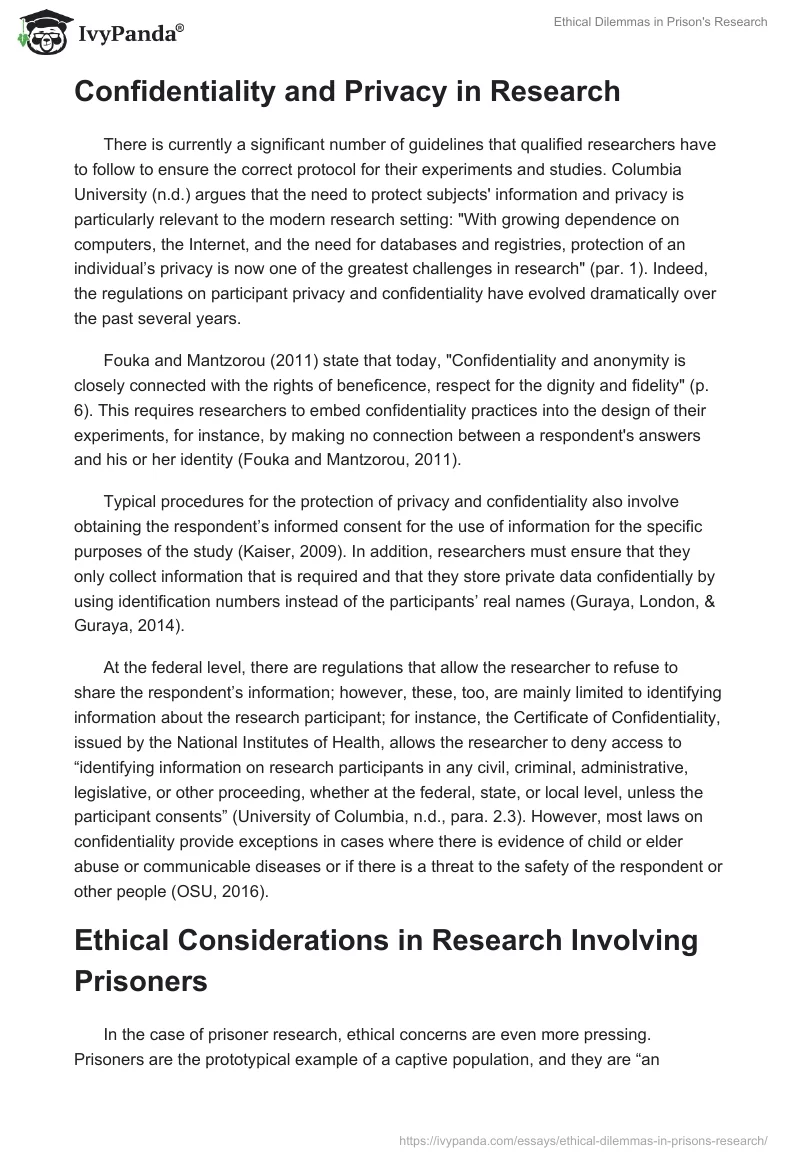 Ethical Dilemmas in Prison's Research. Page 2