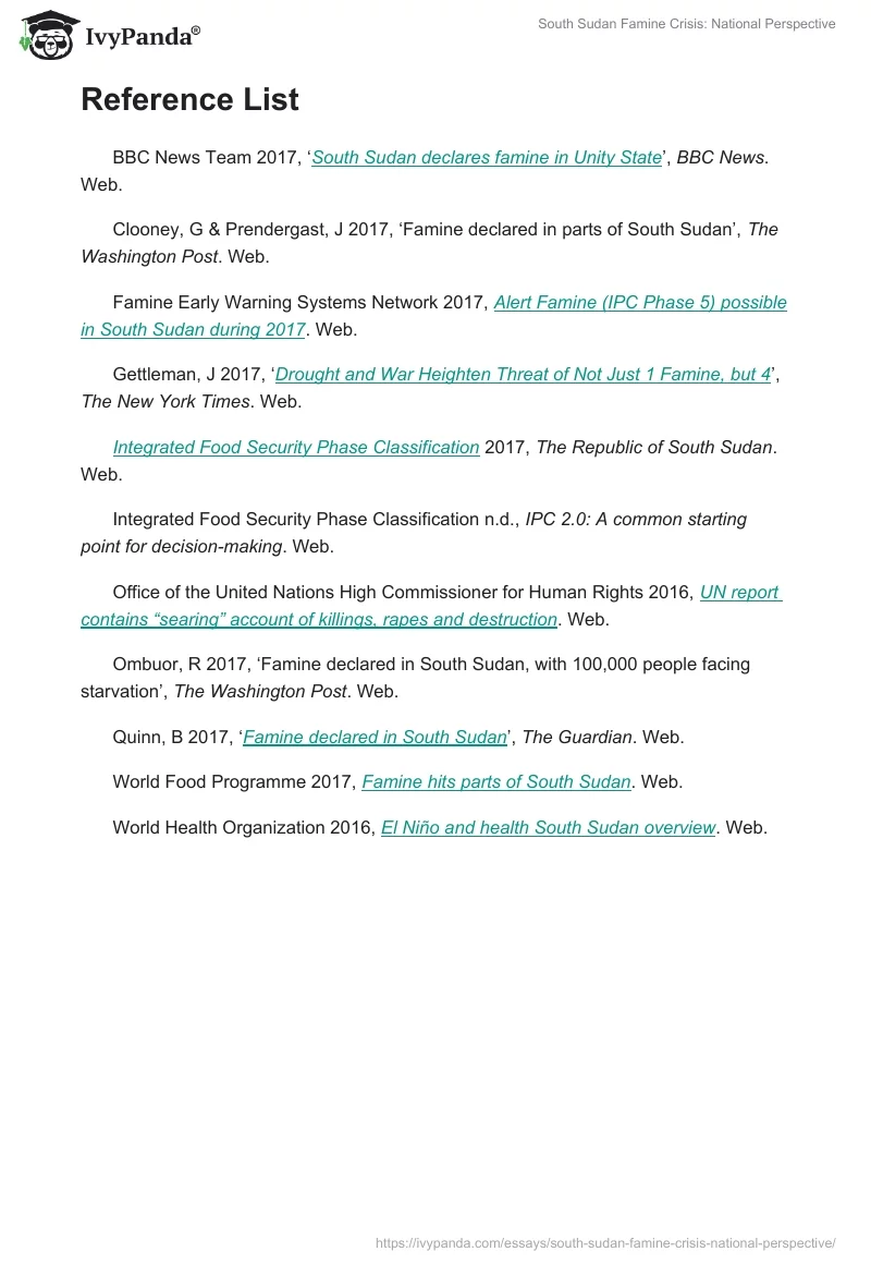 South Sudan Famine Crisis: National Perspective. Page 4