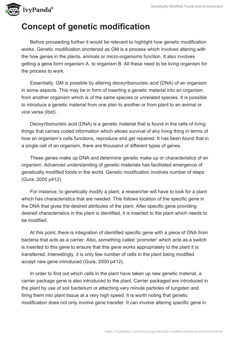 Genetically Modified Foods and Environment. Page 2