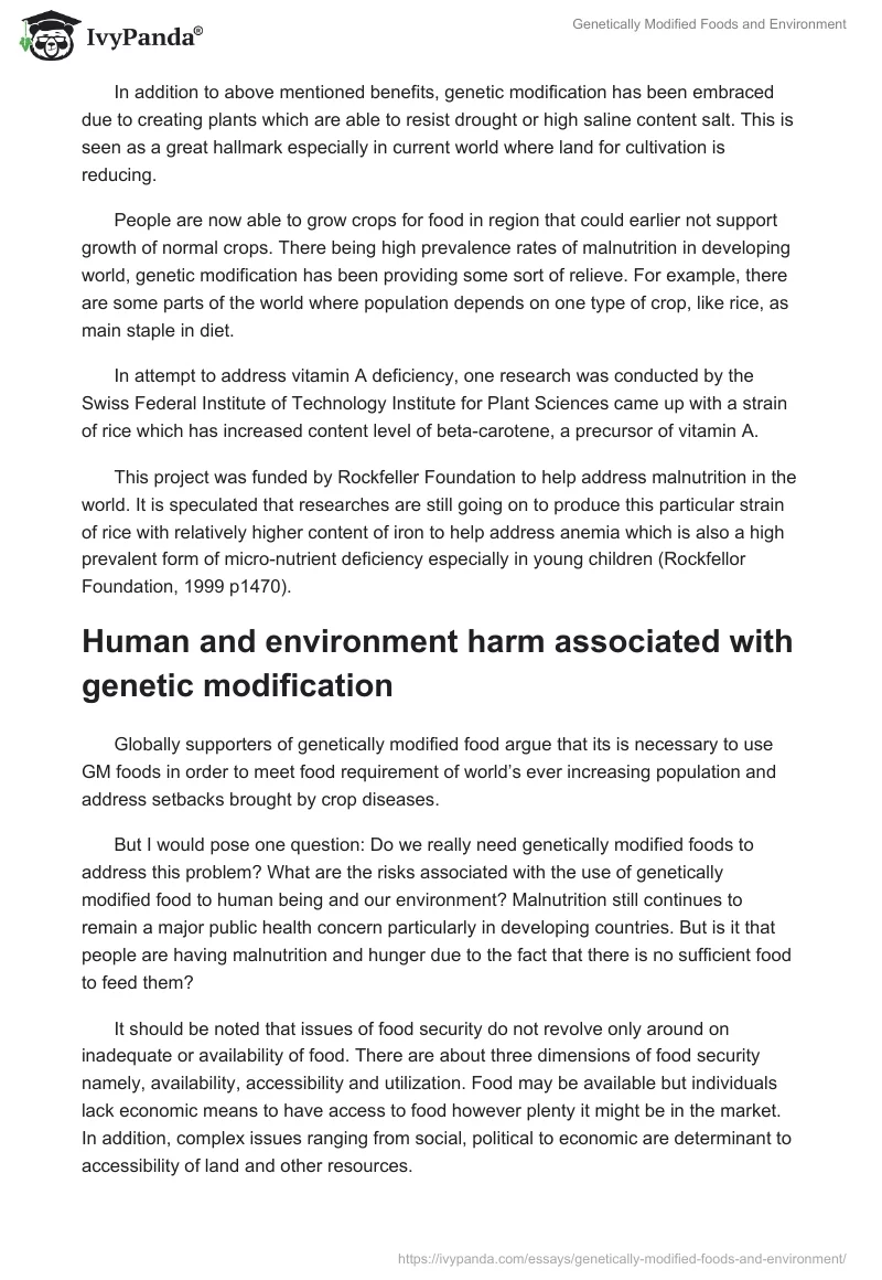 Genetically Modified Foods and Environment. Page 4