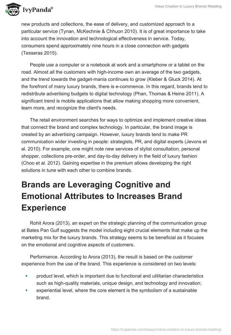 Value Creation in Luxury Brands Retailing. Page 5