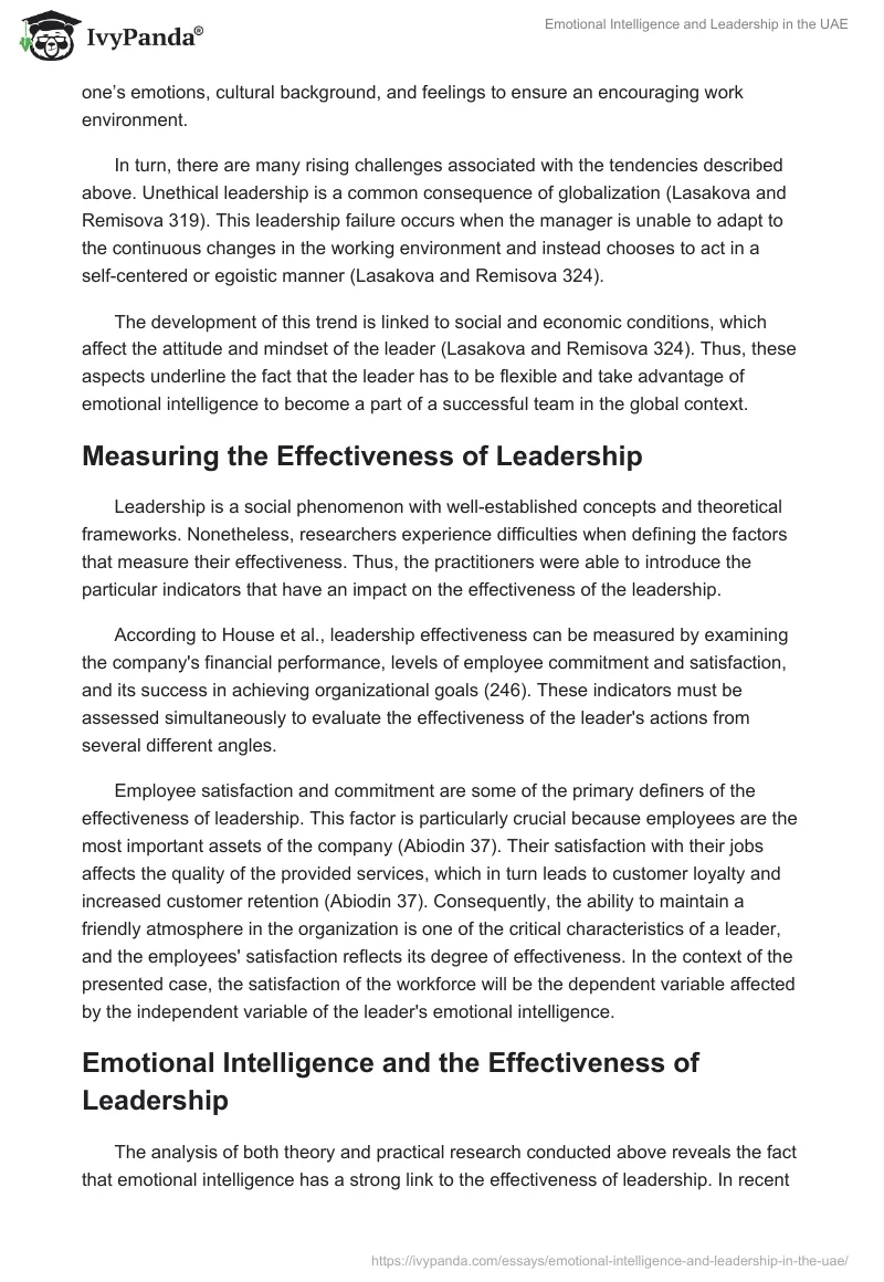 Emotional Intelligence and Leadership in the UAE. Page 4