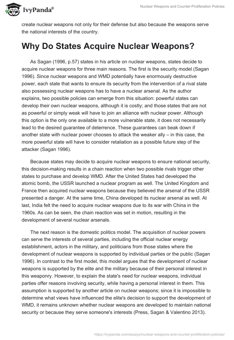 Nuclear Weapons and Counter-Proliferation Policies. Page 2