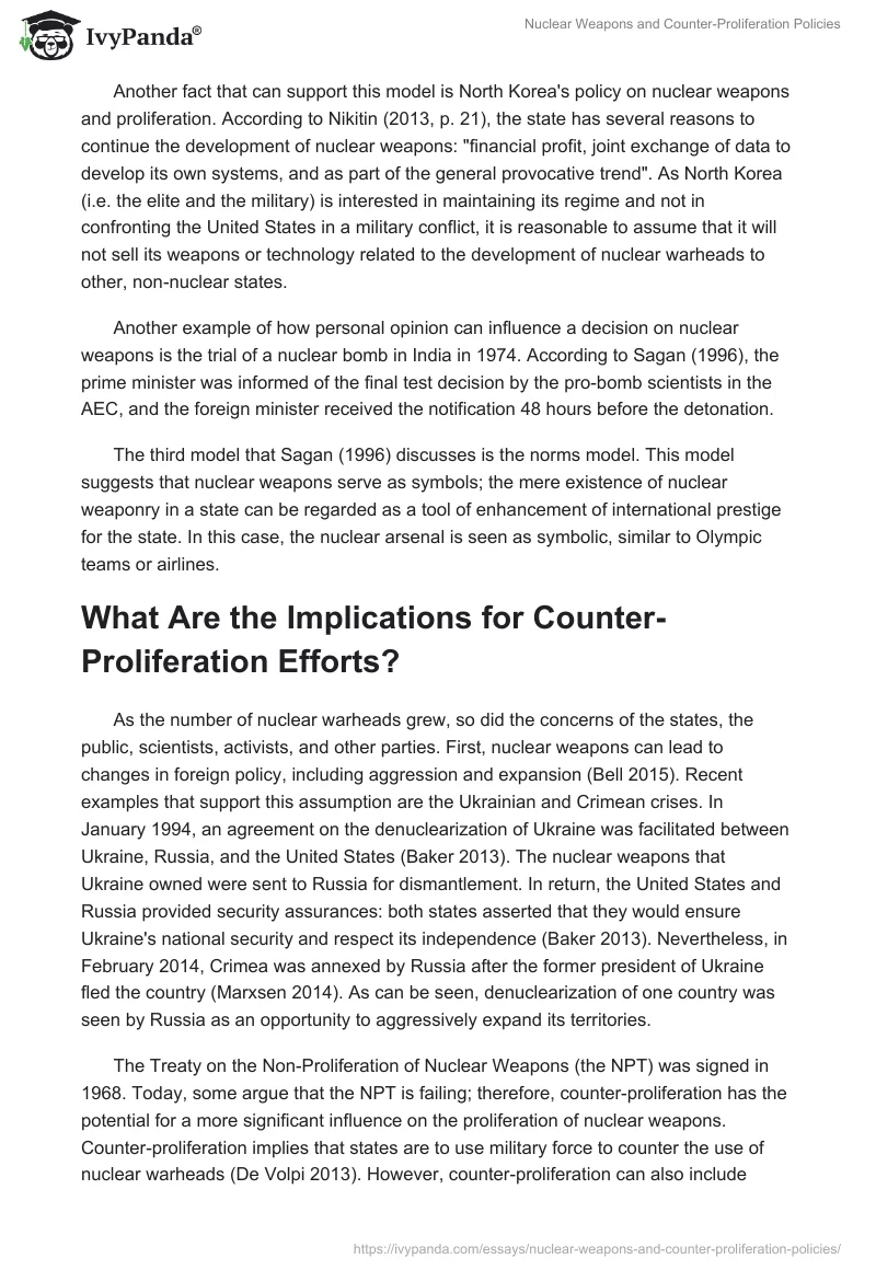 Nuclear Weapons and Counter-Proliferation Policies. Page 3