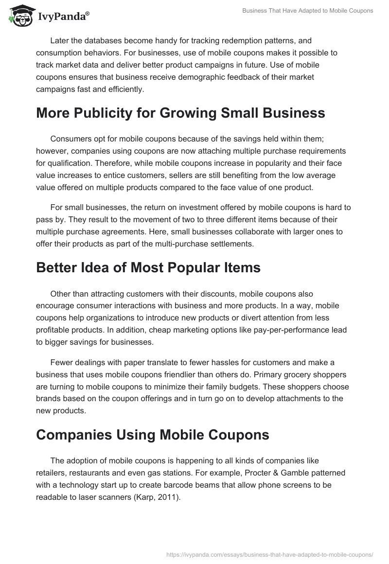 Business That Have Adapted to Mobile Coupons. Page 2
