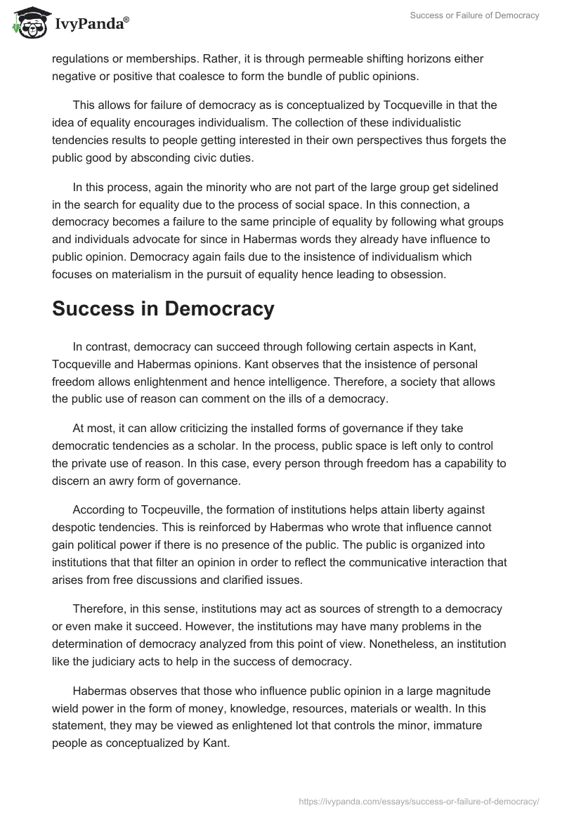 Success or Failure of Democracy. Page 3