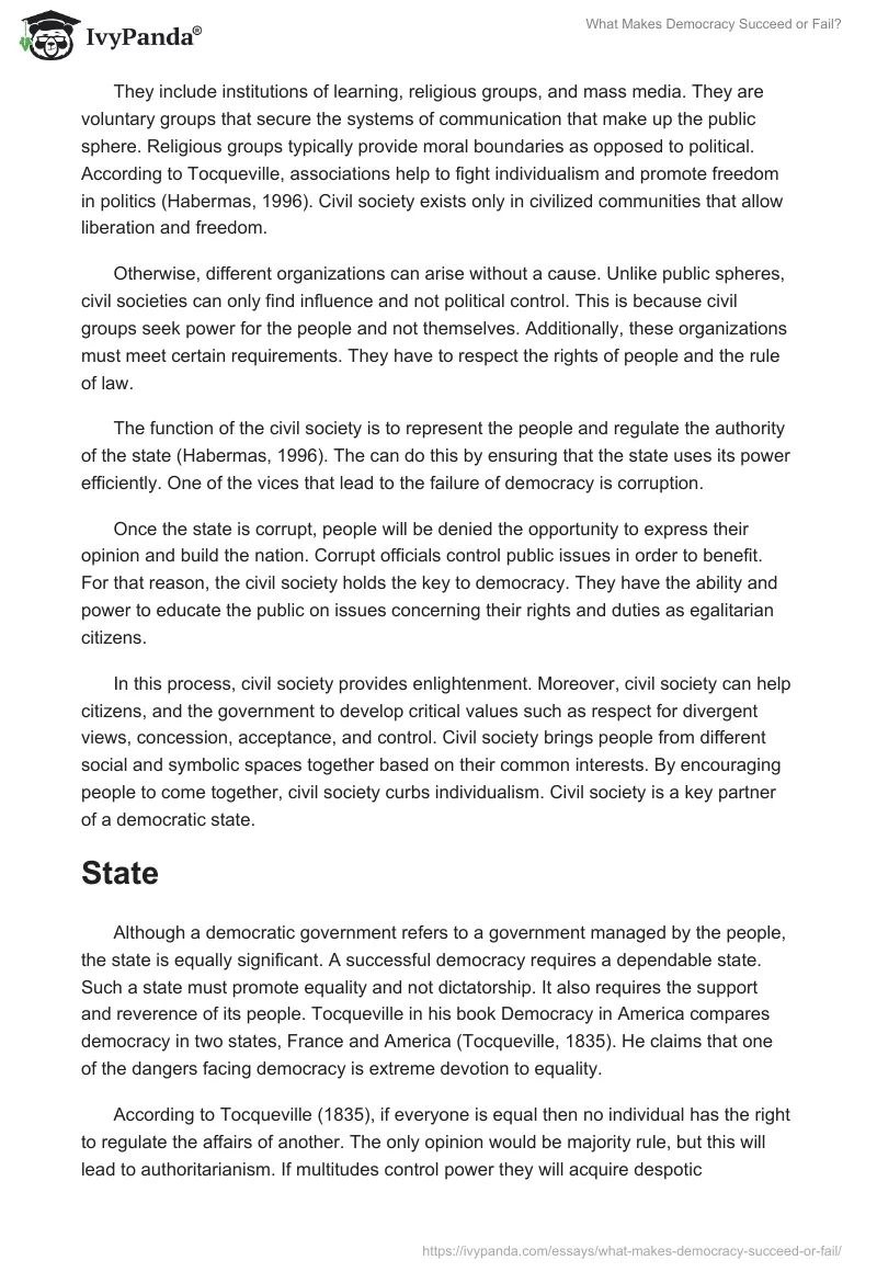 What Makes Democracy Succeed or Fail?. Page 3