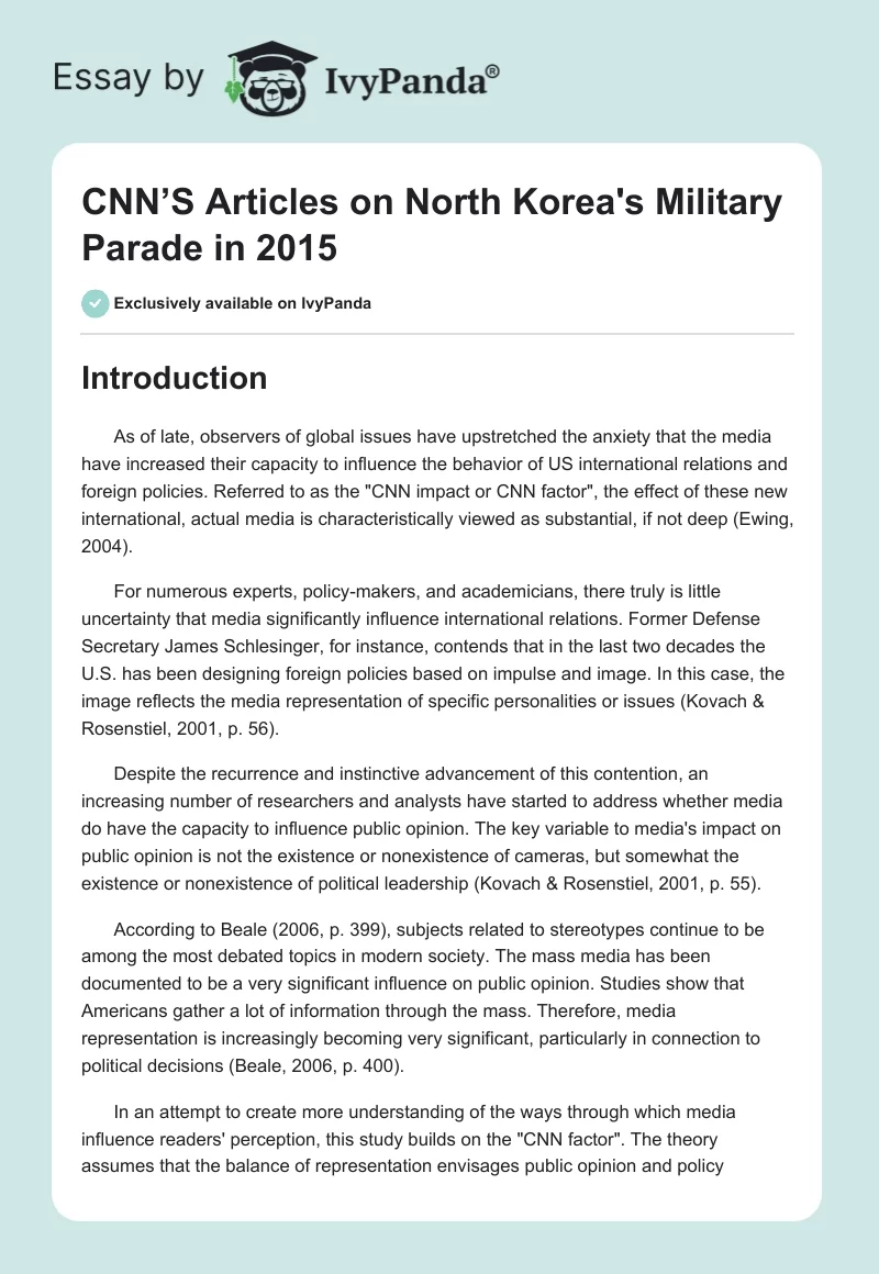 CNN’S Articles on North Korea's Military Parade in 2015. Page 1