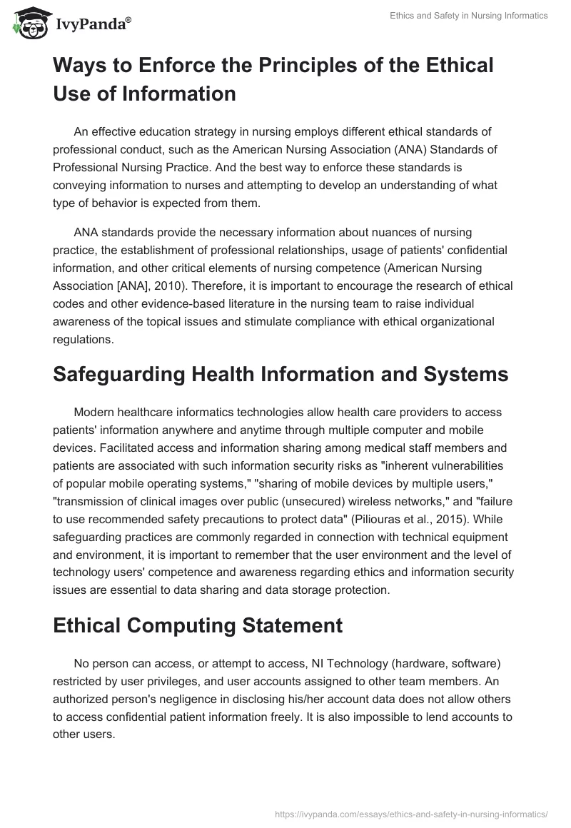 Ethics and Safety in Nursing Informatics. Page 3