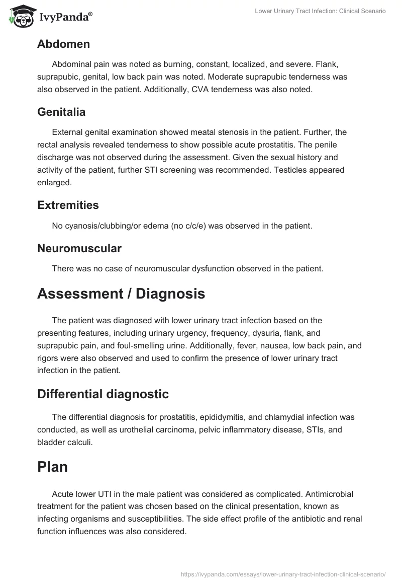 Lower Urinary Tract Infection: Clinical Scenario. Page 5