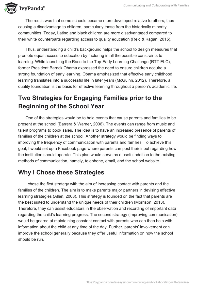 Communicating and Collaborating With Families. Page 2
