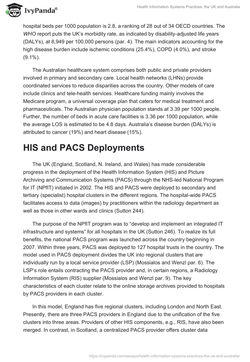 Health Information Systems Practices: the UK and Australia. Page 3