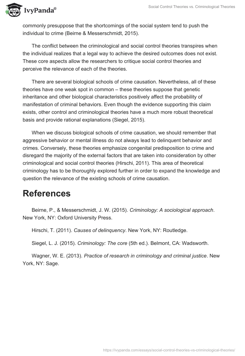 Social Control Theories vs. Criminological Theories. Page 2
