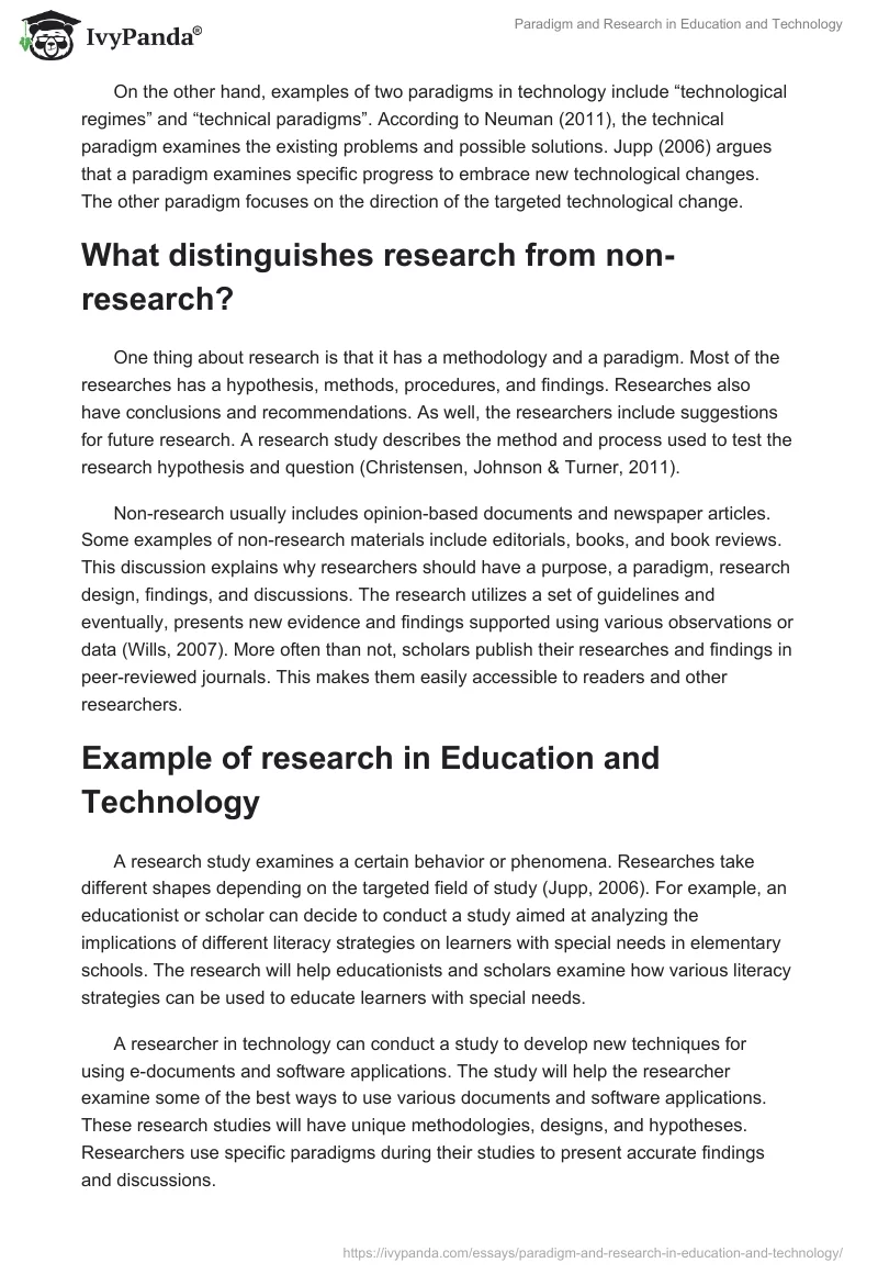 Paradigm and Research in Education and Technology. Page 2