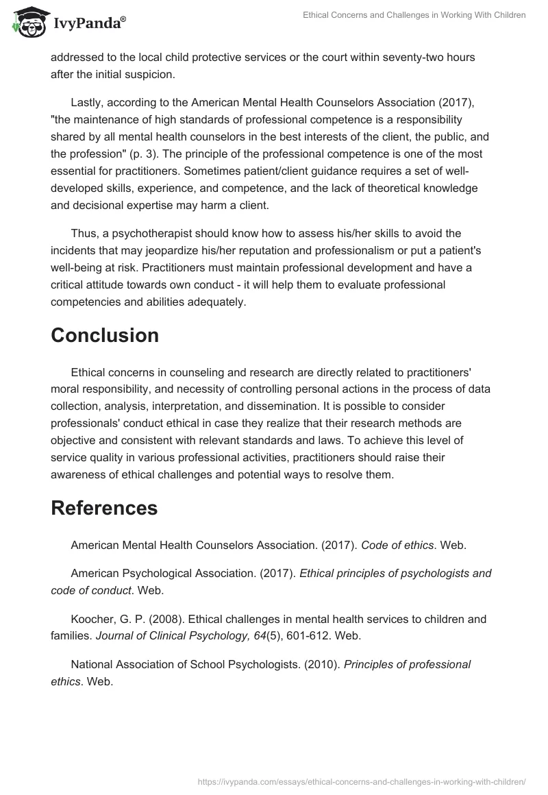 Ethical Concerns and Challenges in Working With Children. Page 3
