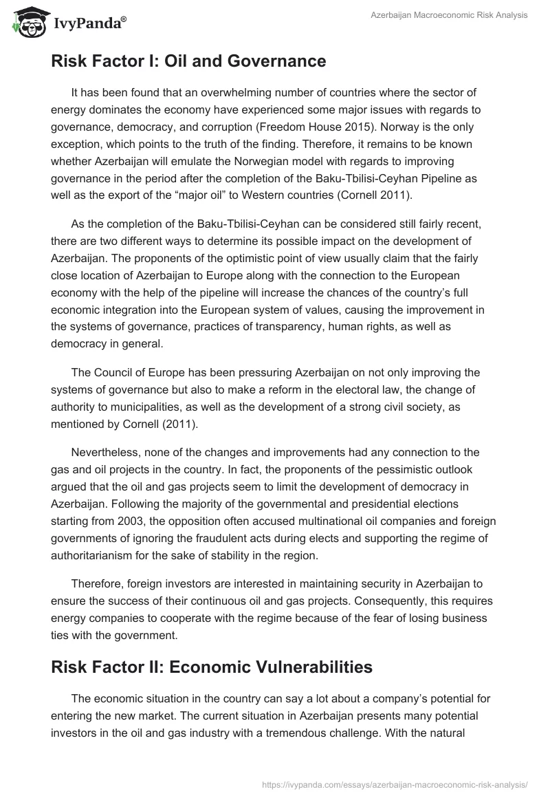 Azerbaijan Macroeconomic Risk Analysis. Page 4
