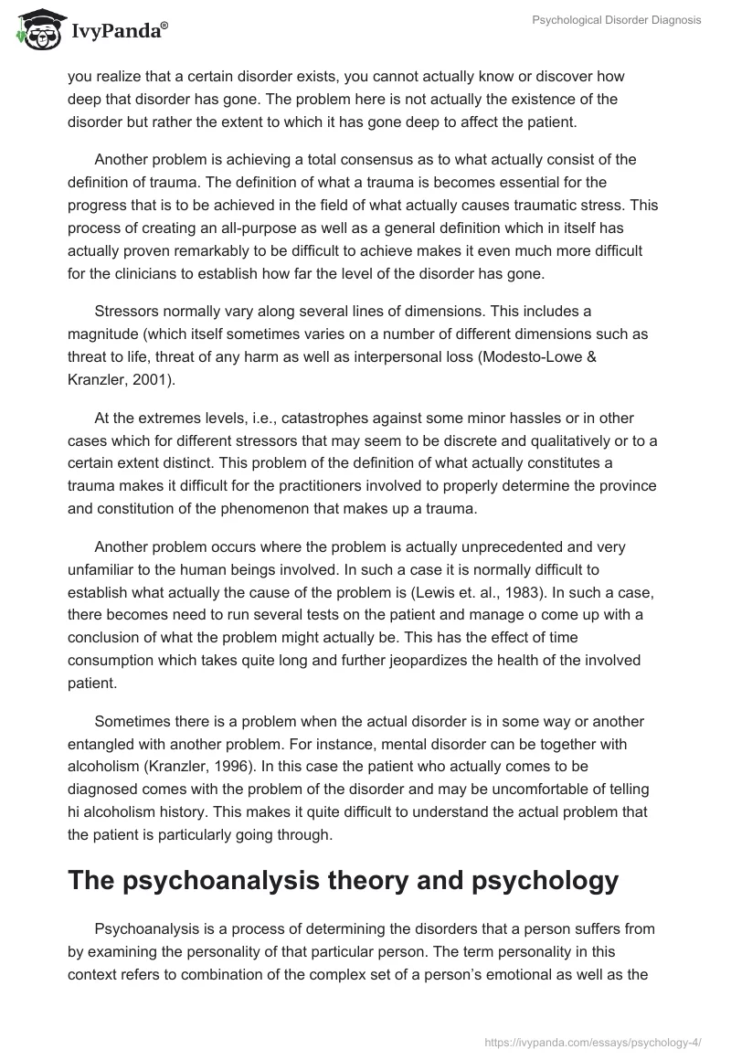 Psychological Disorder Diagnosis. Page 4