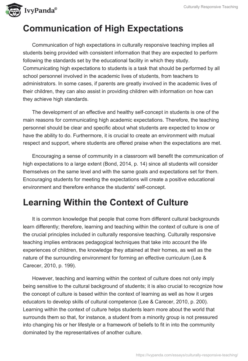 Culturally Responsive Teaching. Page 2