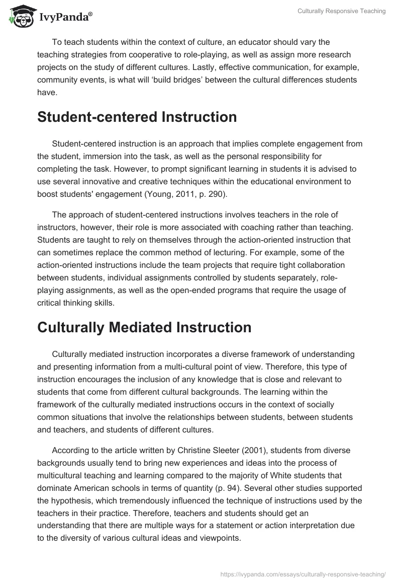 Culturally Responsive Teaching. Page 3