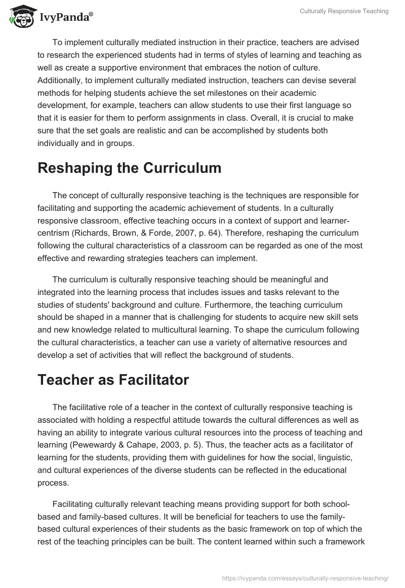 Culturally Responsive Teaching. Page 4