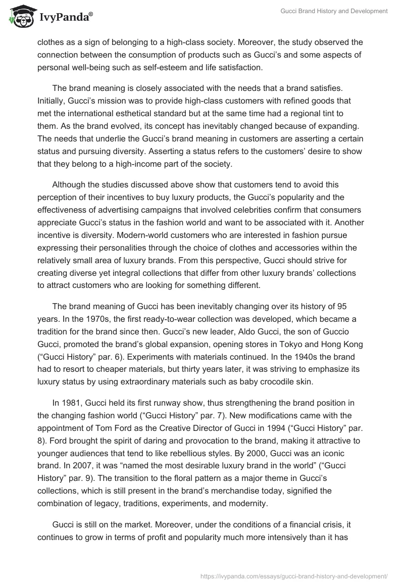 Gucci Brand History and Development. Page 4