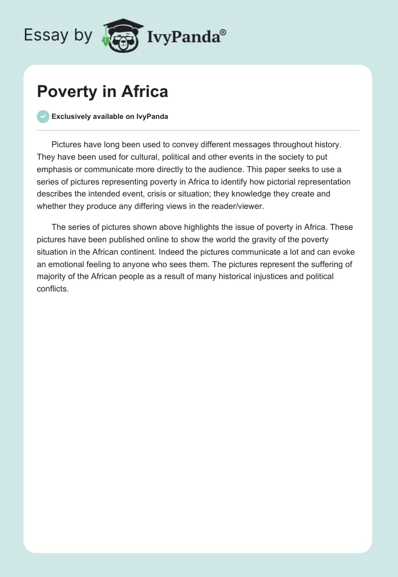 Poverty in Africa. Page 1