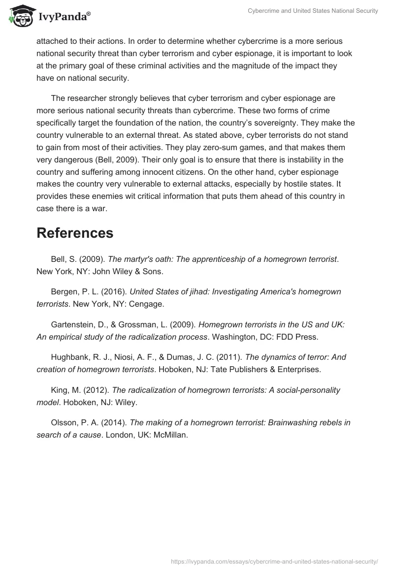 Cybercrime and United States National Security. Page 2