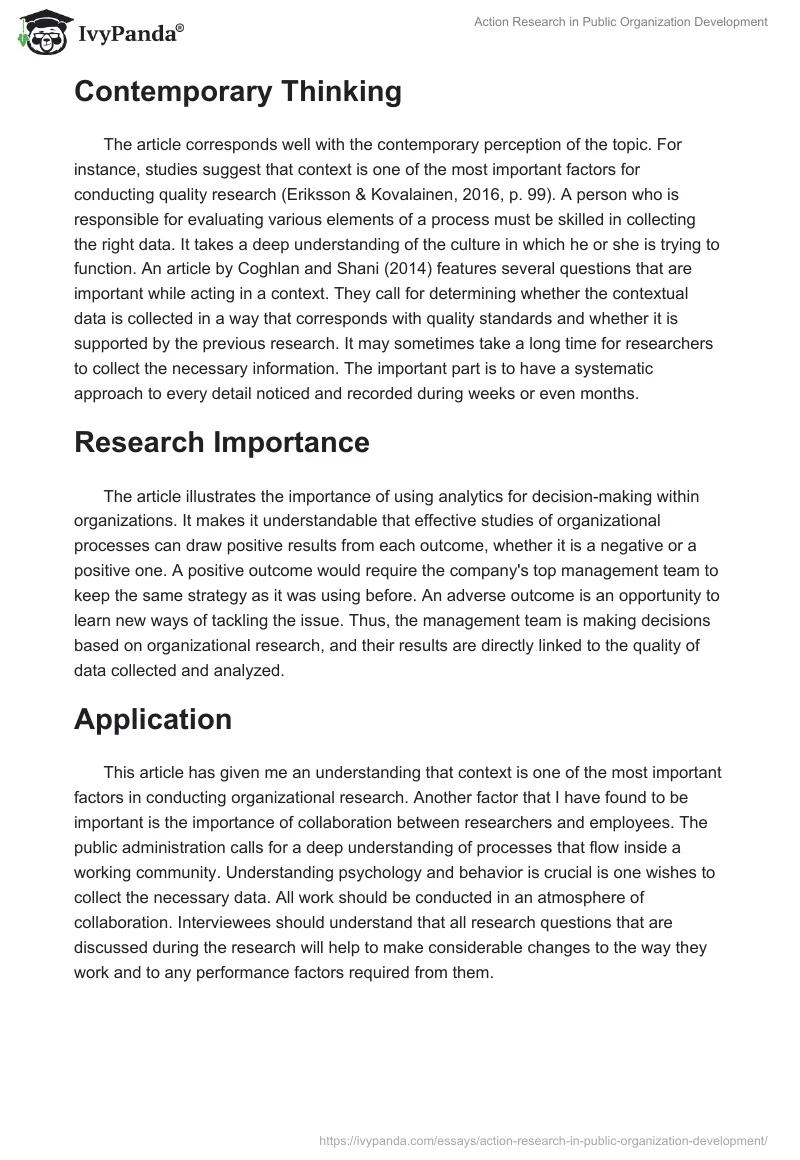 Action Research in Public Organization Development. Page 2