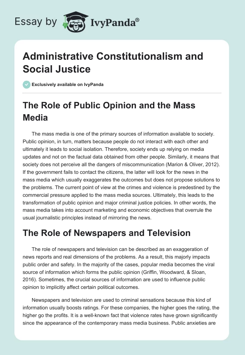 Administrative Constitutionalism and Social Justice. Page 1