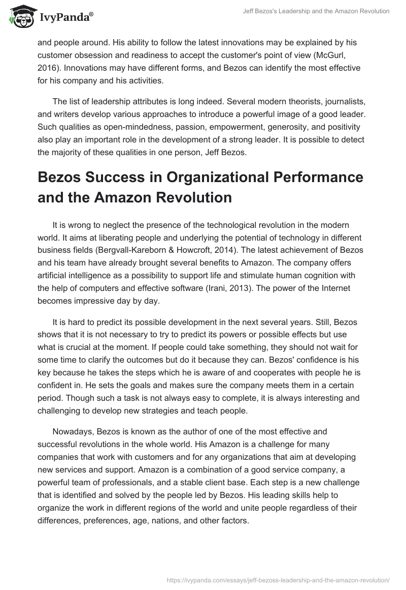 Jeff Bezos's Leadership and the Amazon Revolution. Page 4