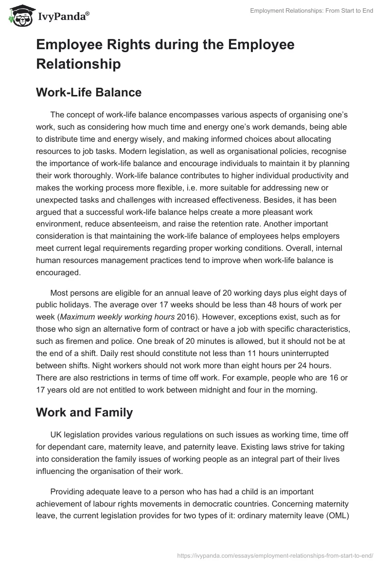 Employment Relationships: From Start to End. Page 3