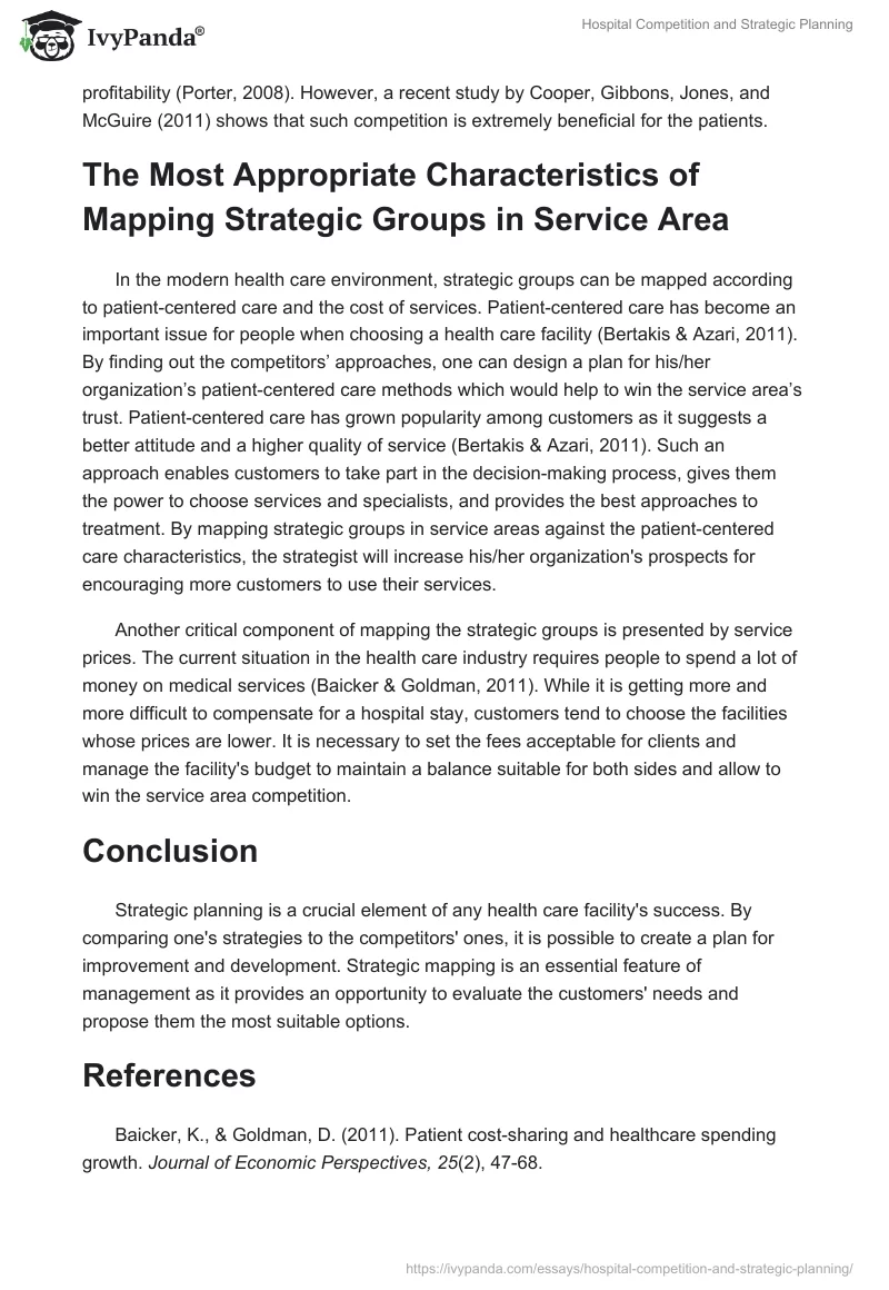 Hospital Competition and Strategic Planning. Page 2