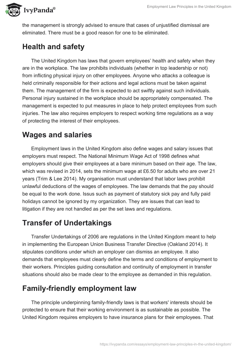 Employment Law Principles in the United Kingdom. Page 3