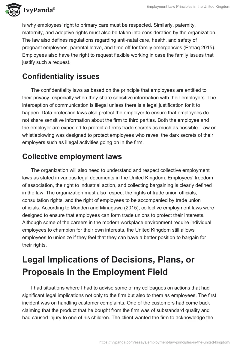 Employment Law Principles in the United Kingdom. Page 4