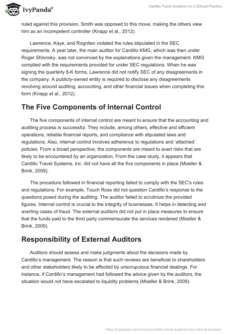 Cardillo Travel Systems Inc.'s Ethical Practice. Page 3