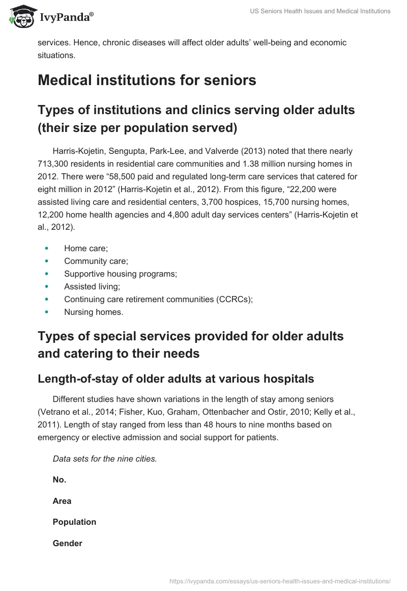 US Seniors Health Issues and Medical Institutions. Page 2
