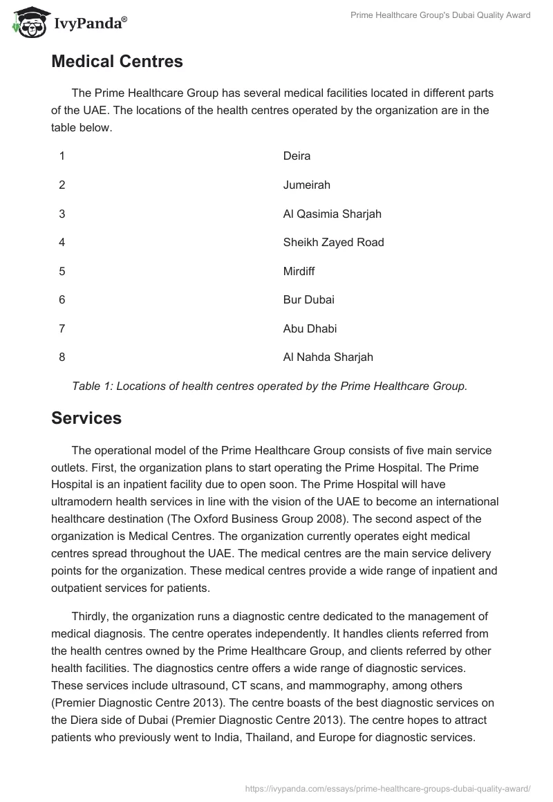 Prime Healthcare Group's Dubai Quality Award. Page 2