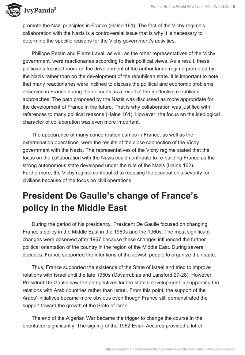 France Before World War I and After World War II. Page 2