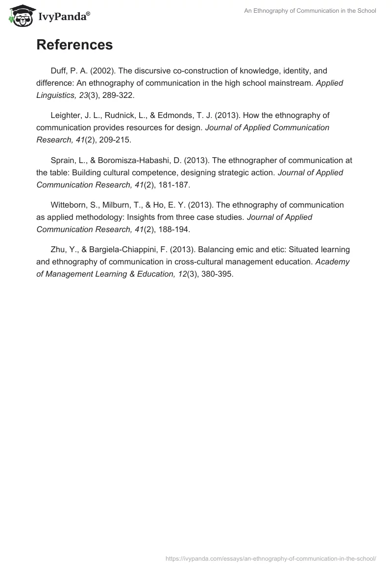 An Ethnography of Communication in the School. Page 4