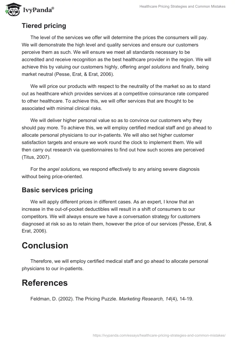 Healthcare Pricing Strategies and Common Mistakes. Page 3