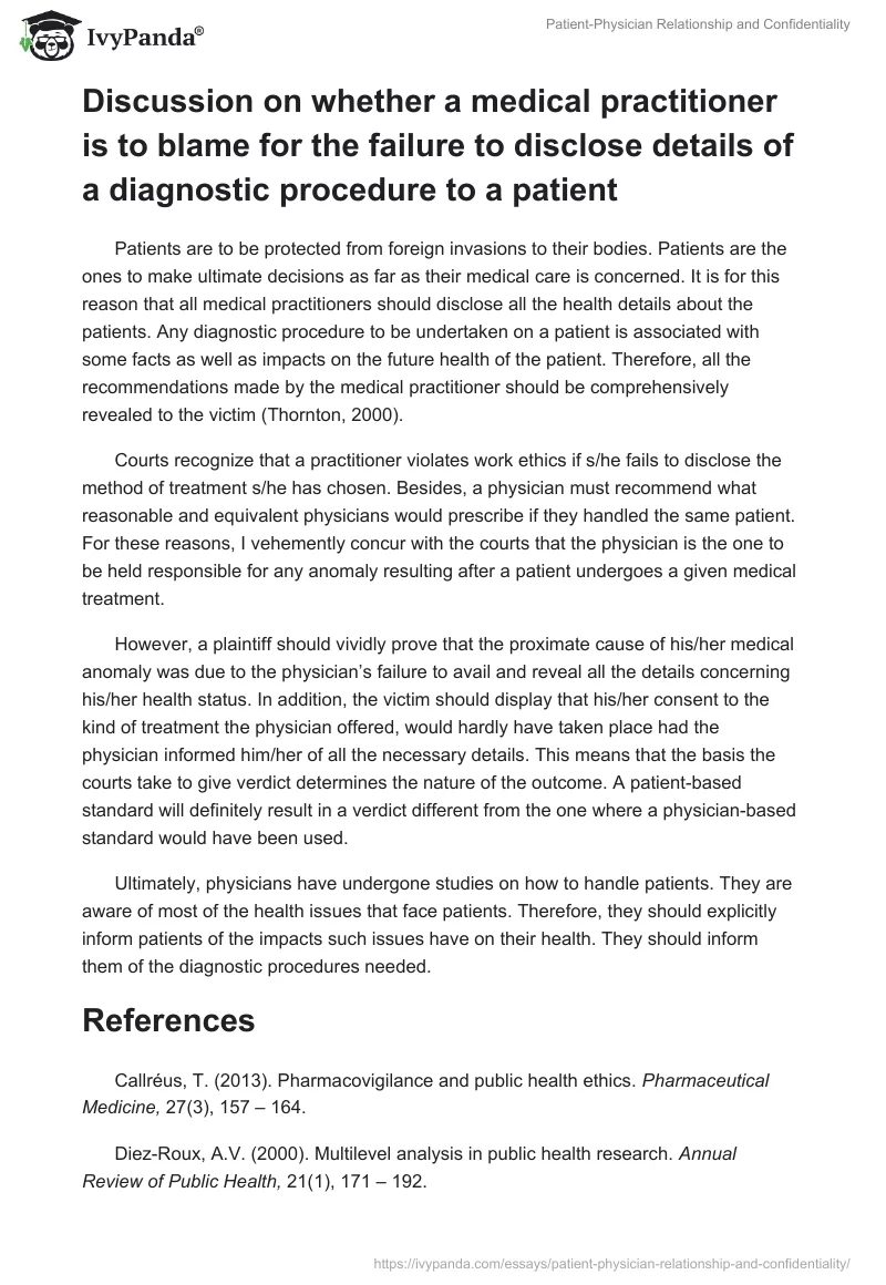 Patient-Physician Relationship and Confidentiality. Page 3