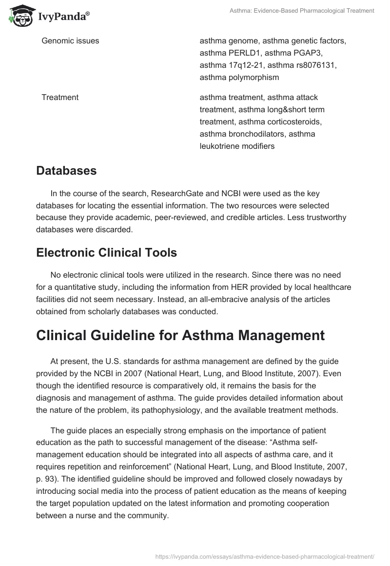 Asthma: Evidence-Based Pharmacological Treatment. Page 4
