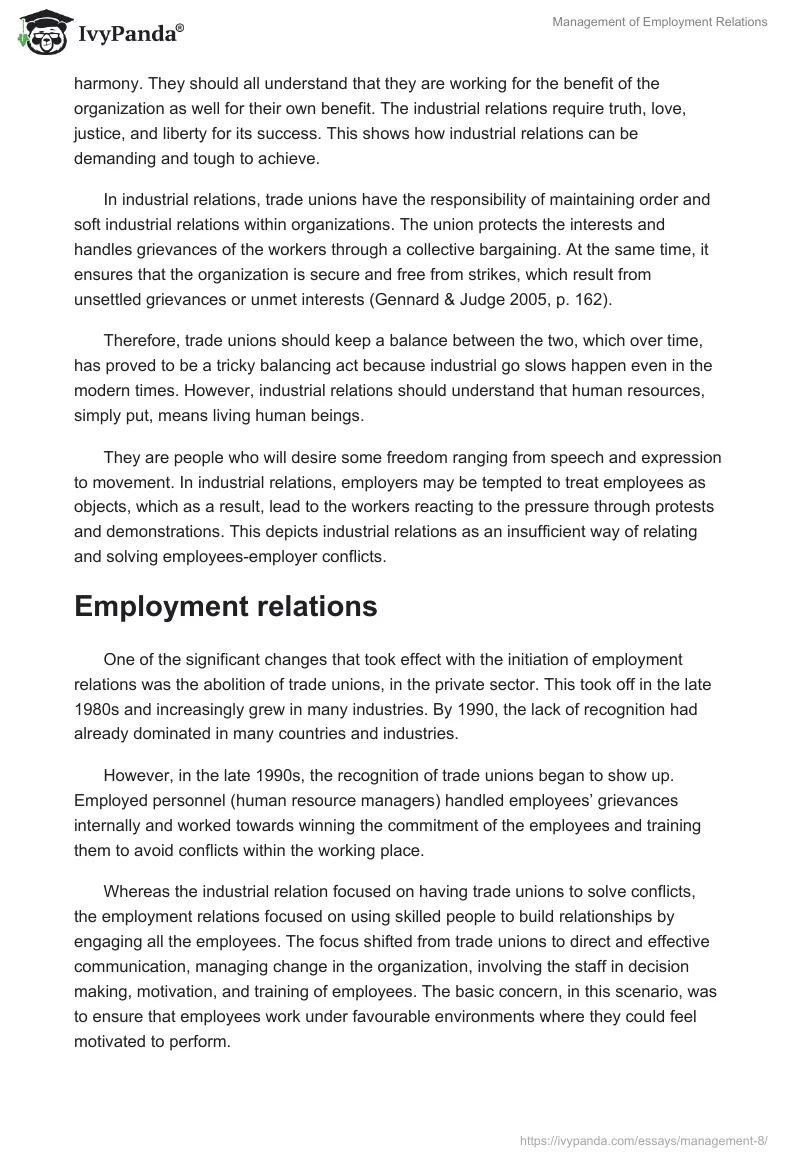 Management of Employment Relations. Page 4