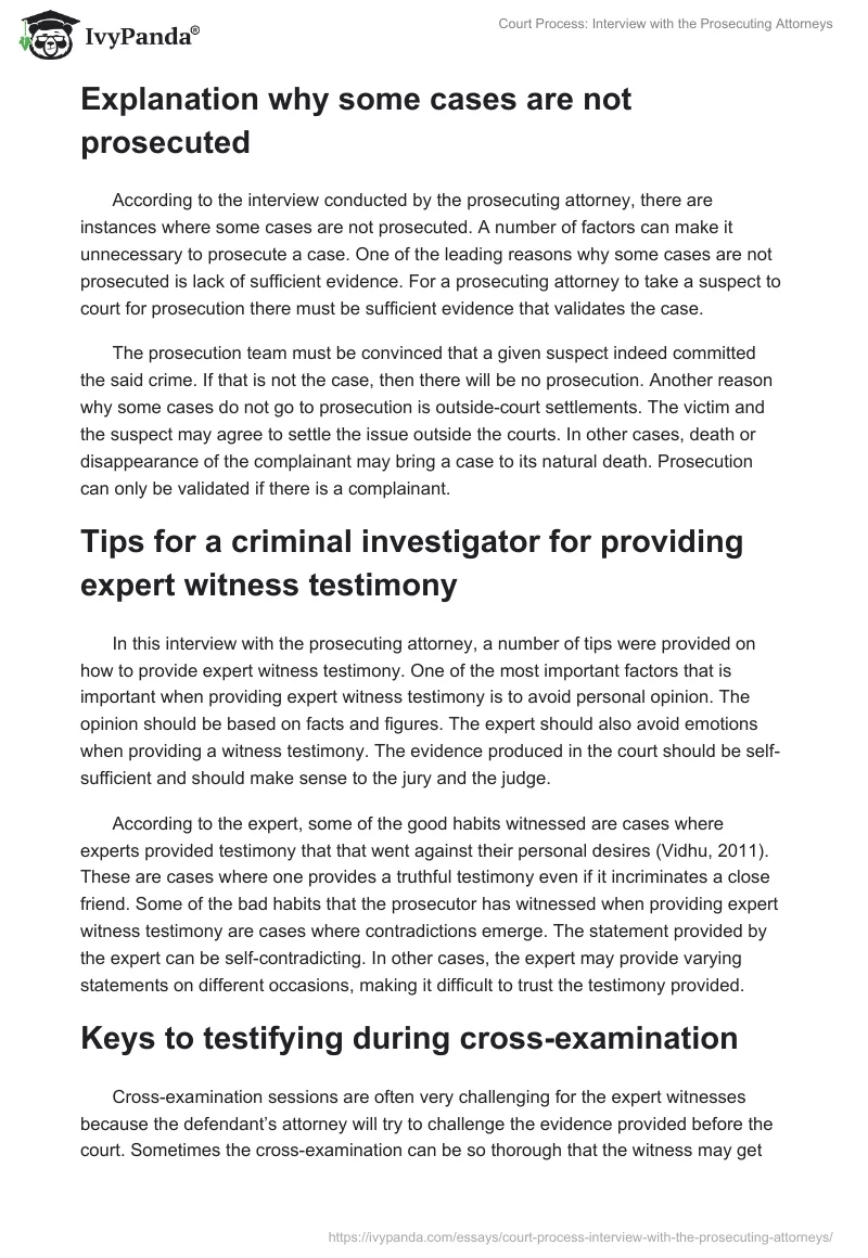 Court Process: Interview Eith the Prosecuting Attorneys. Page 2