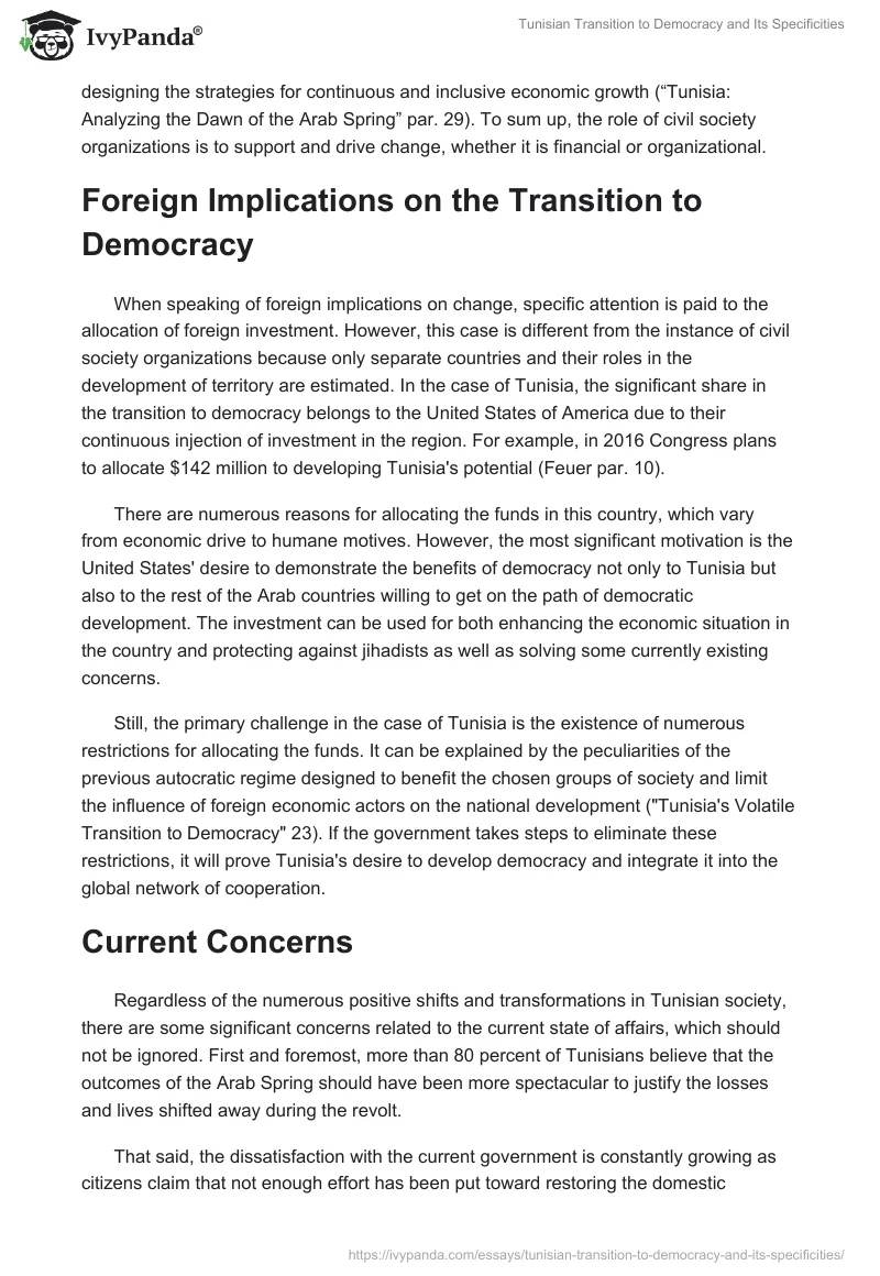 Tunisian Transition to Democracy and Its Specificities. Page 5